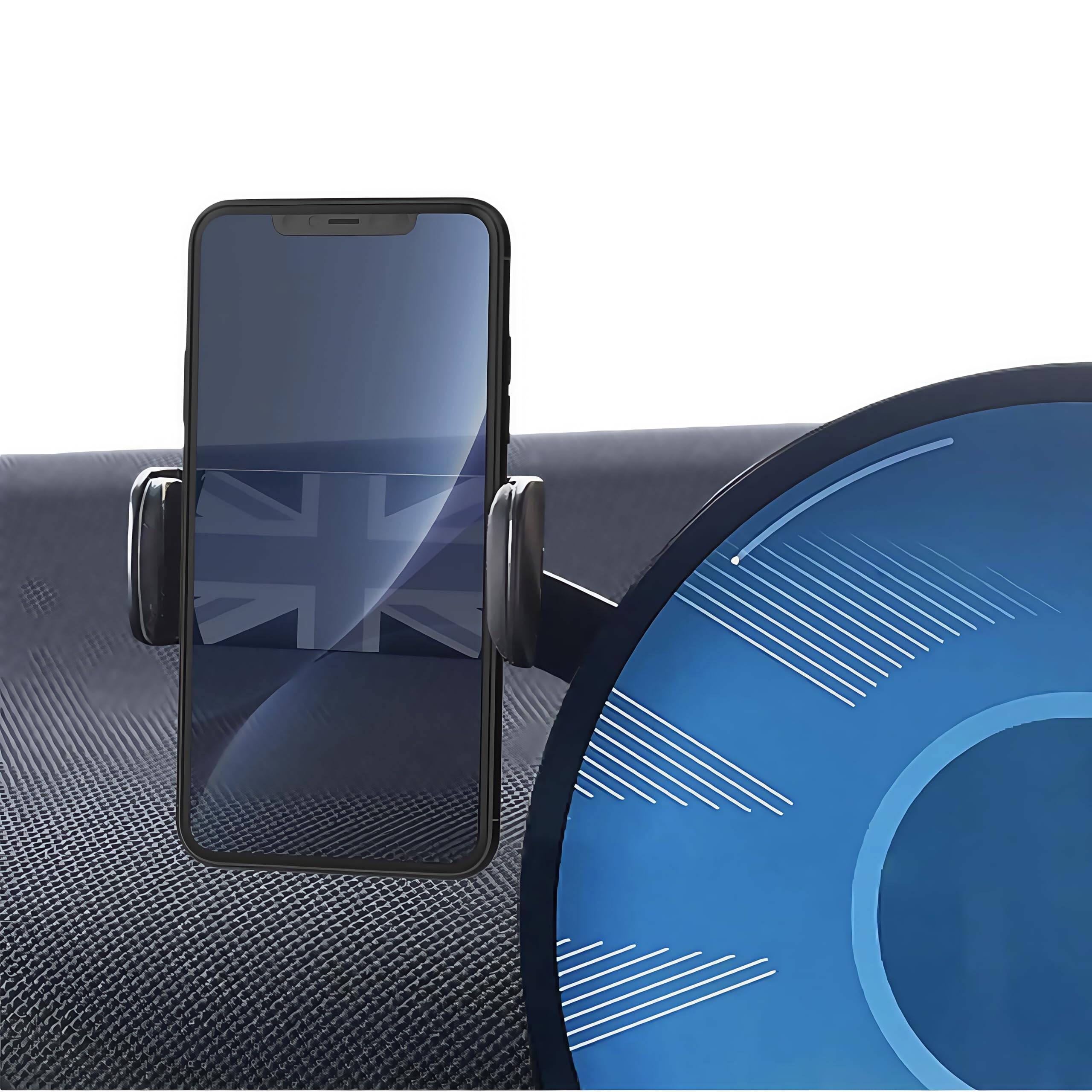 Car Phone Holder for Mini Cooper F65 F66 J01 J05 F01, Only for Circular Display Screen, 360° Rotatable Phone Mount for 4-6.9'' Smartphones, U25/Rectangular LCDs Not Supported, Manual Left