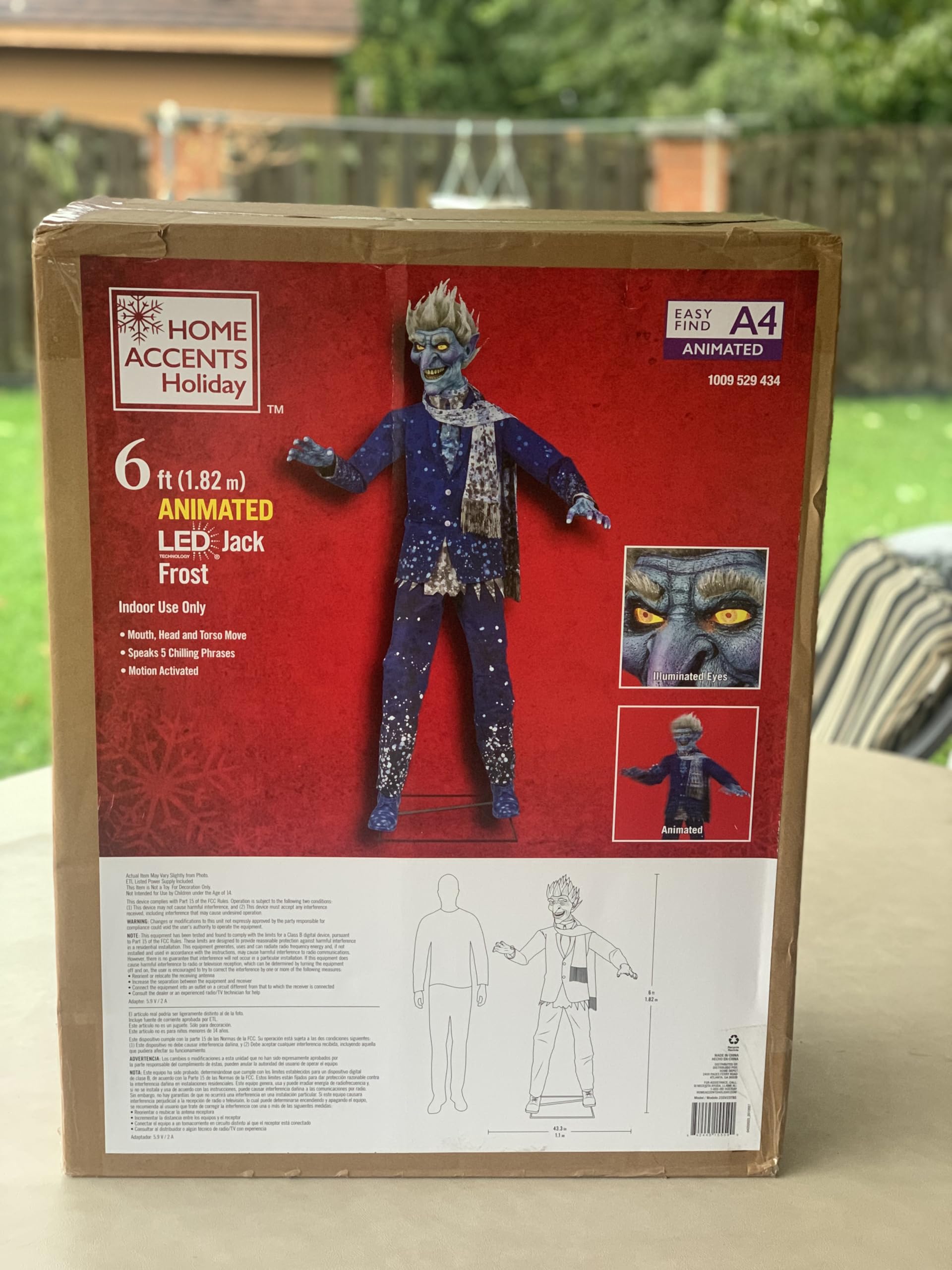 Photo 1 of 6 ft Animated LED Jack Frost Christmas Animatronic Prop
