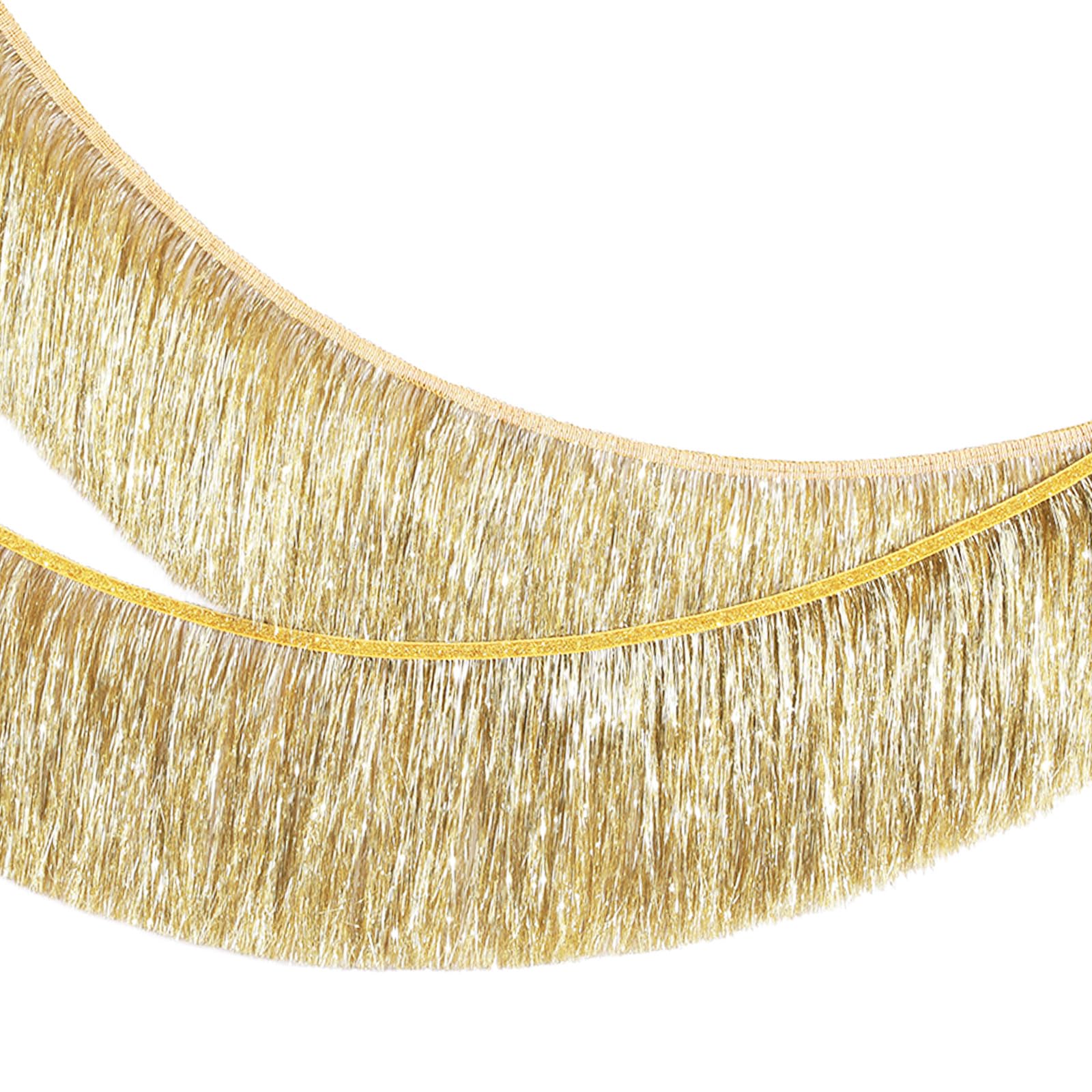 MOMAHUA Gold Fringe Garland,20CM Wide Sparkly Tinsel Fringing,2M Length Wall Hanging Metallic Foil Fringe Garland Banner,Shiny Streamers Party Backdrop for Wedding Birthday Car Parade Floats