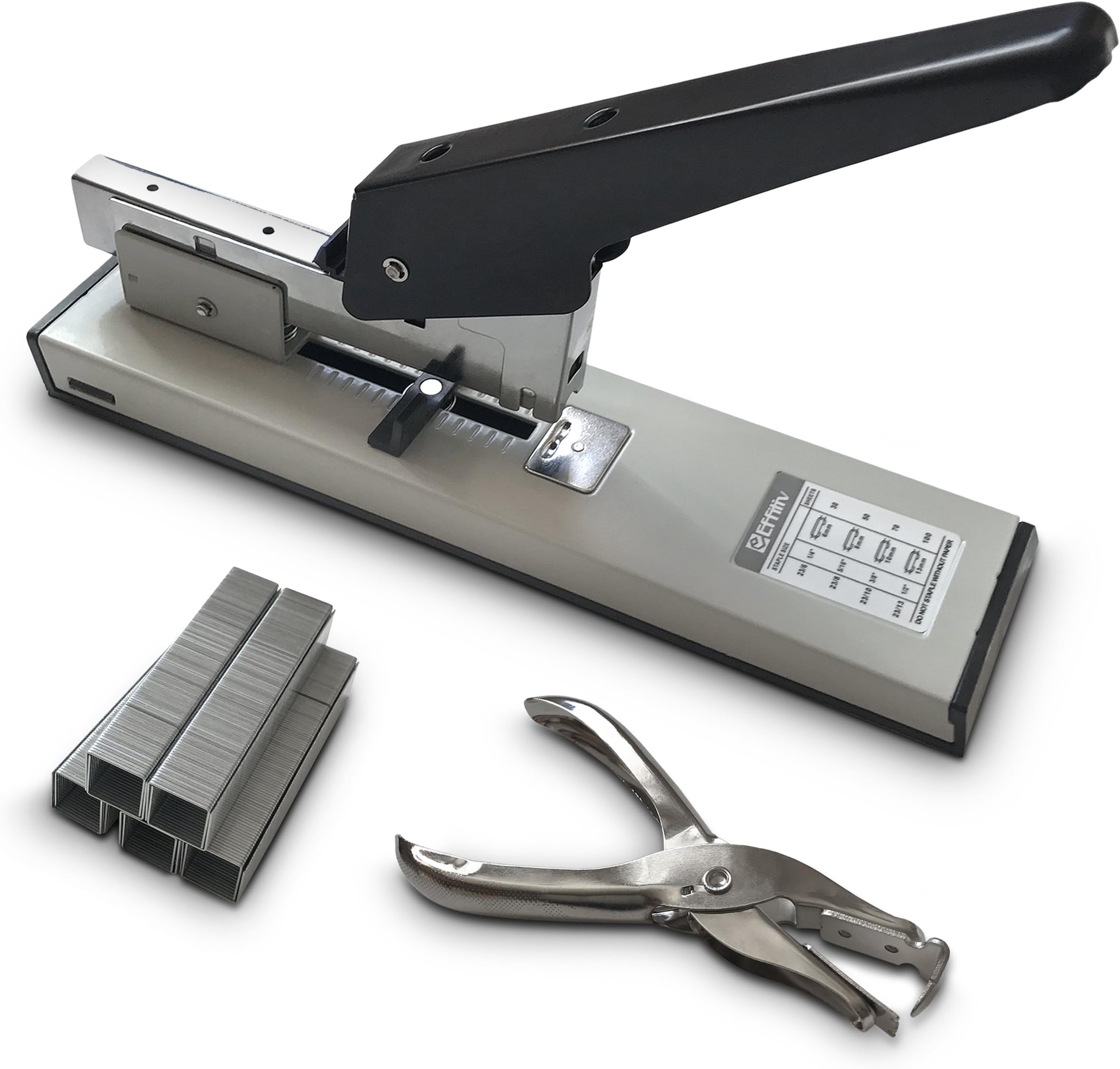 Heavy Duty Stapler Set – 90 Sheets High Capacity + 1000 Box Staples and Staple Remover Kit - Performance Guaranteed
