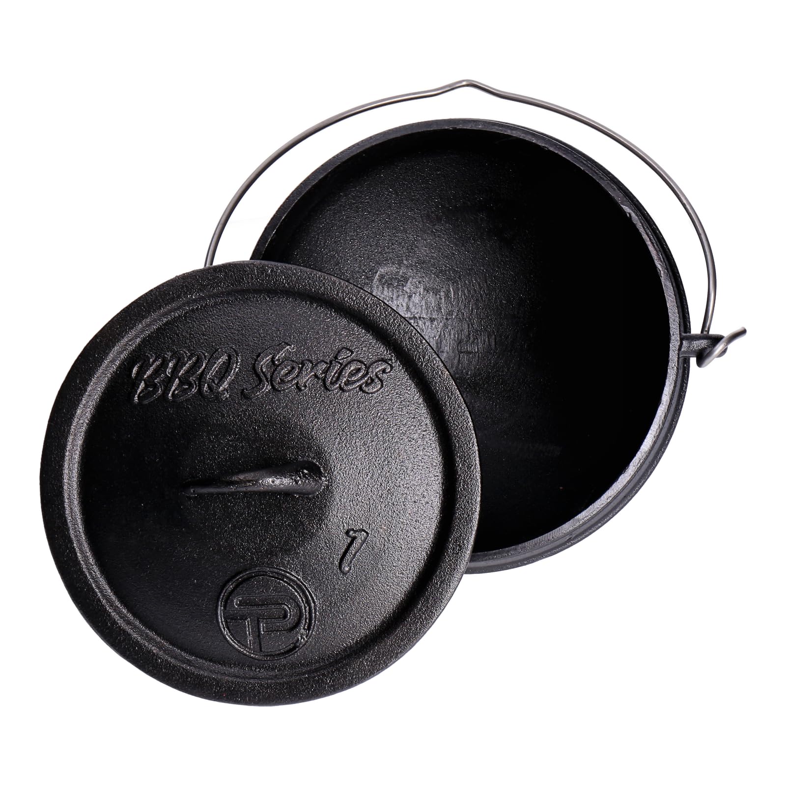 TP BBQ Potjie kociołek, południowoafrykański garnek z żeliwa, garnek typu Dutch Oven z pokrywką i nóżkami, trójnożny garnek do gotowania na wolnym powietrzu, ok. 3 l (garnek 1)