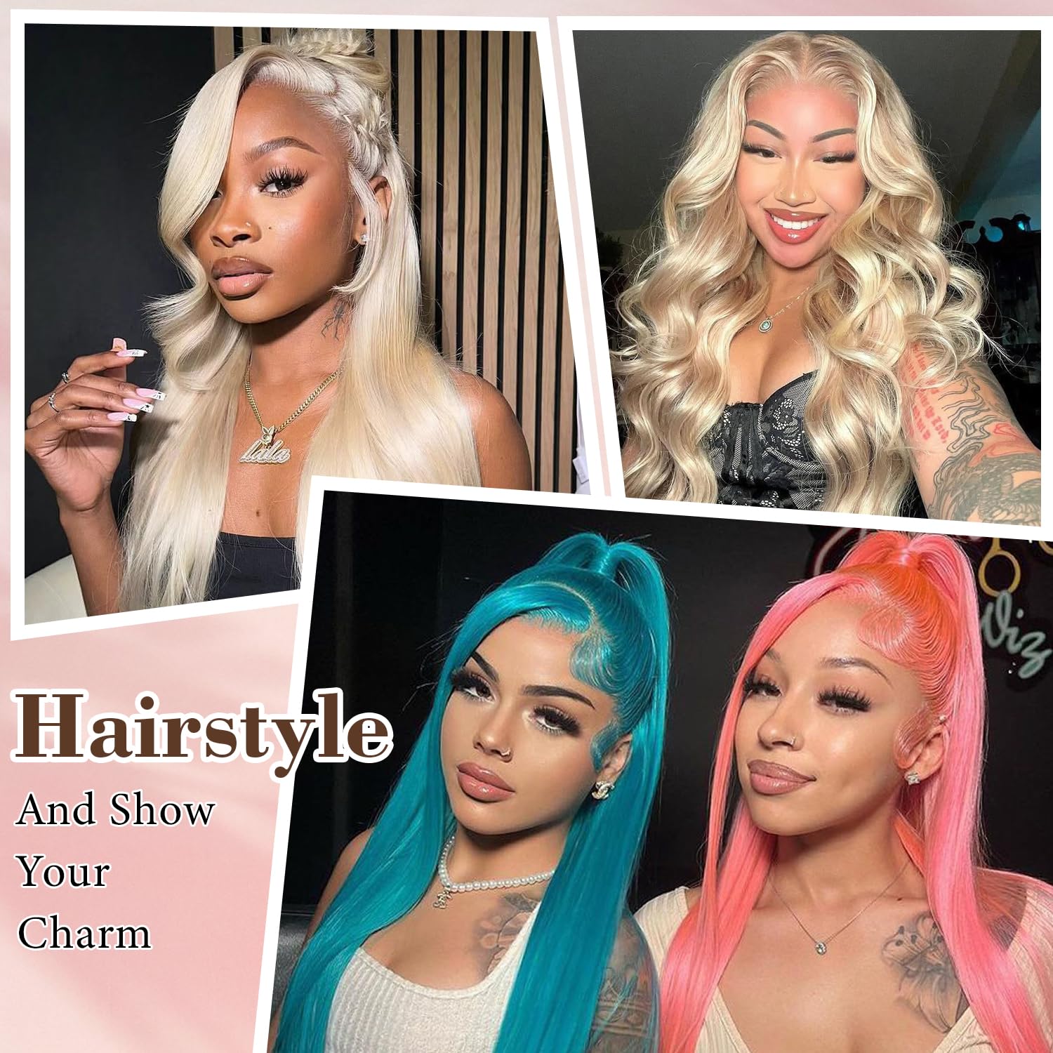 Body Wave 613 Lace Front Wig Human Hair 32 Inch 220% Density Blonde Lace Front Wigs Human Hair Pre Plucked 100% Real Hairs 613 13X6 HD Transparent Lace Frontal Wig Blonde Glueless Wigs For Women