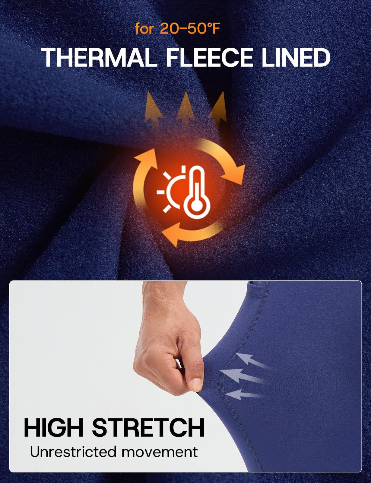 baleaf Pantaloni a compressione da uomo, leggings termici, invernali, pantaloni sportivi per attività all'aria aperta, traspiranti, per sport e corsa, lunghi