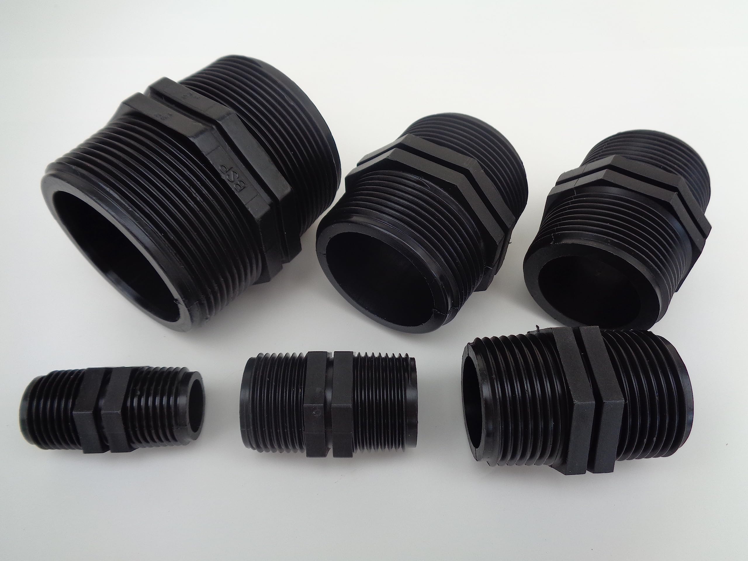 Hexagon Equal Nipple Water Fitting Polypropylene BSP Fish Pond Choose Size (1 1/2" BSP)