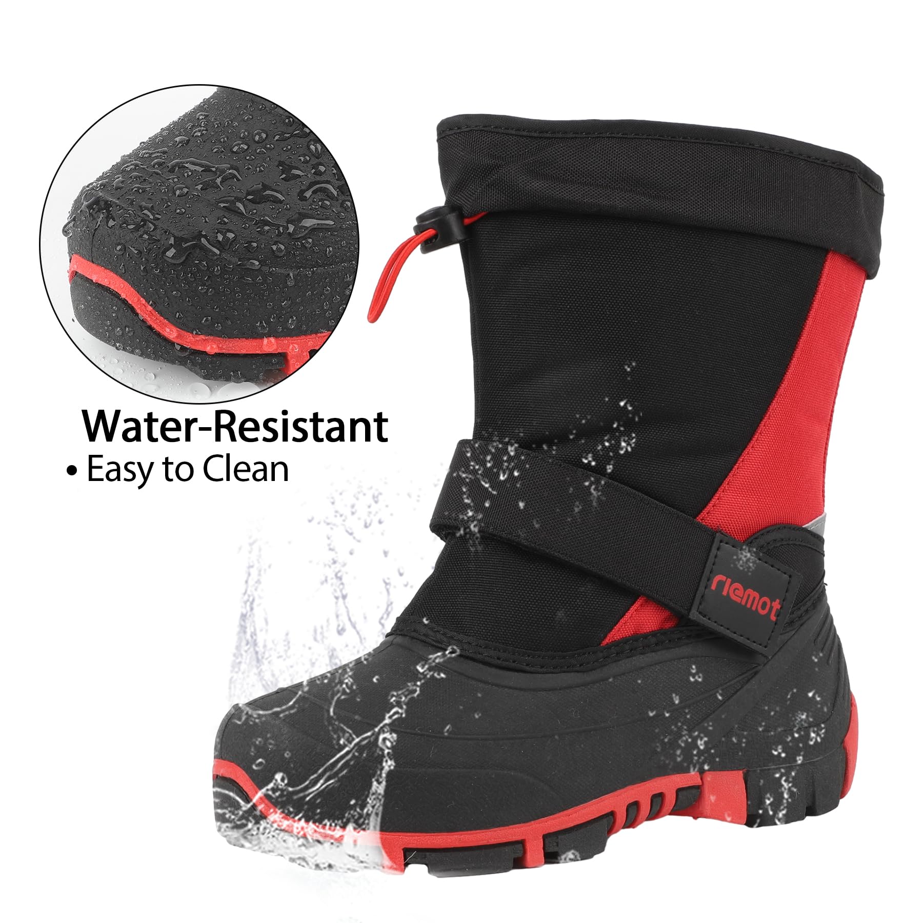 riemot Stivali da Neve Bambina Doposci Bambino Impermeabili per Bambini Caldi Stivali Invernali