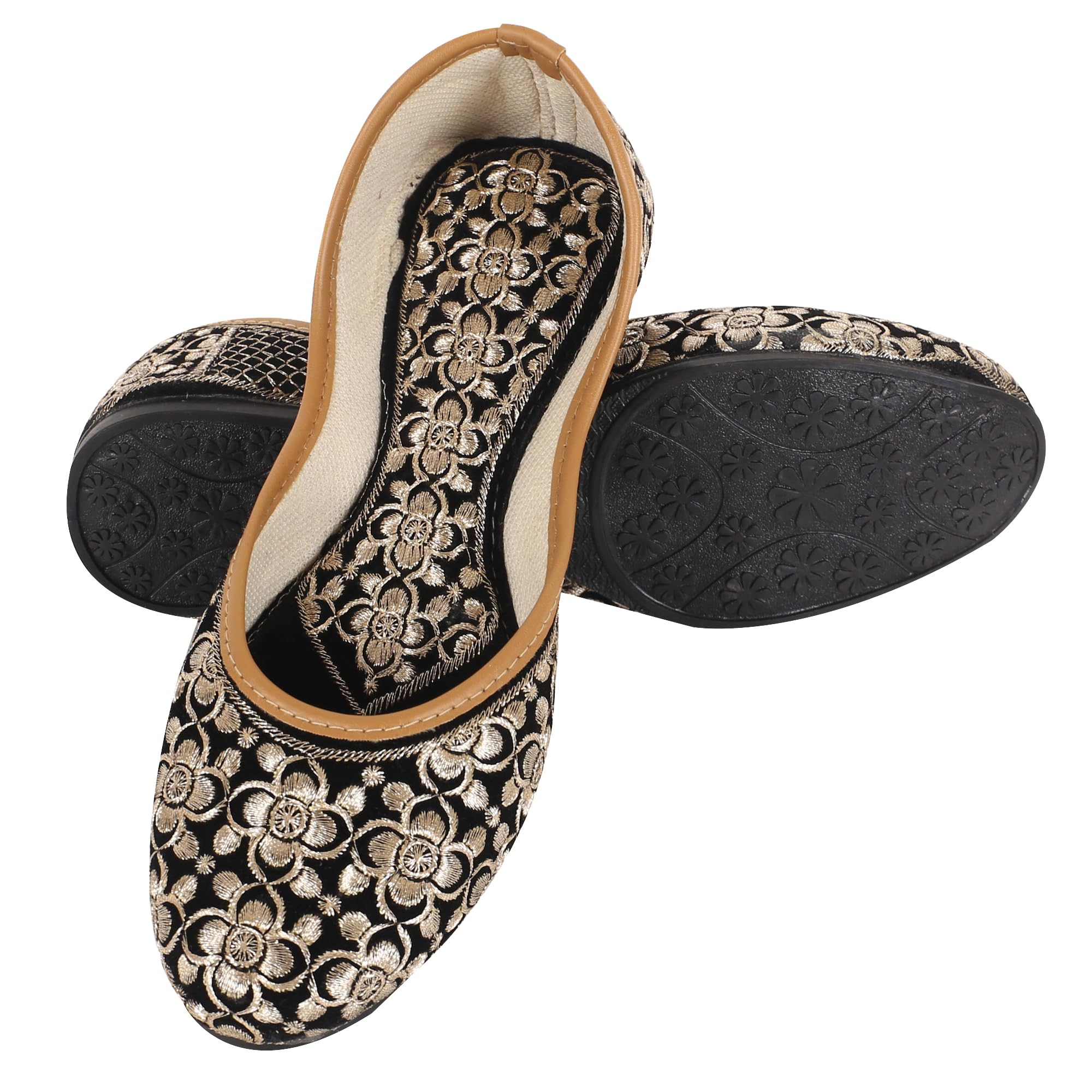 indiestride Women Rajasthani Embroidery Ethnic Mojari's Punjabi Jutti Flats-picture-40