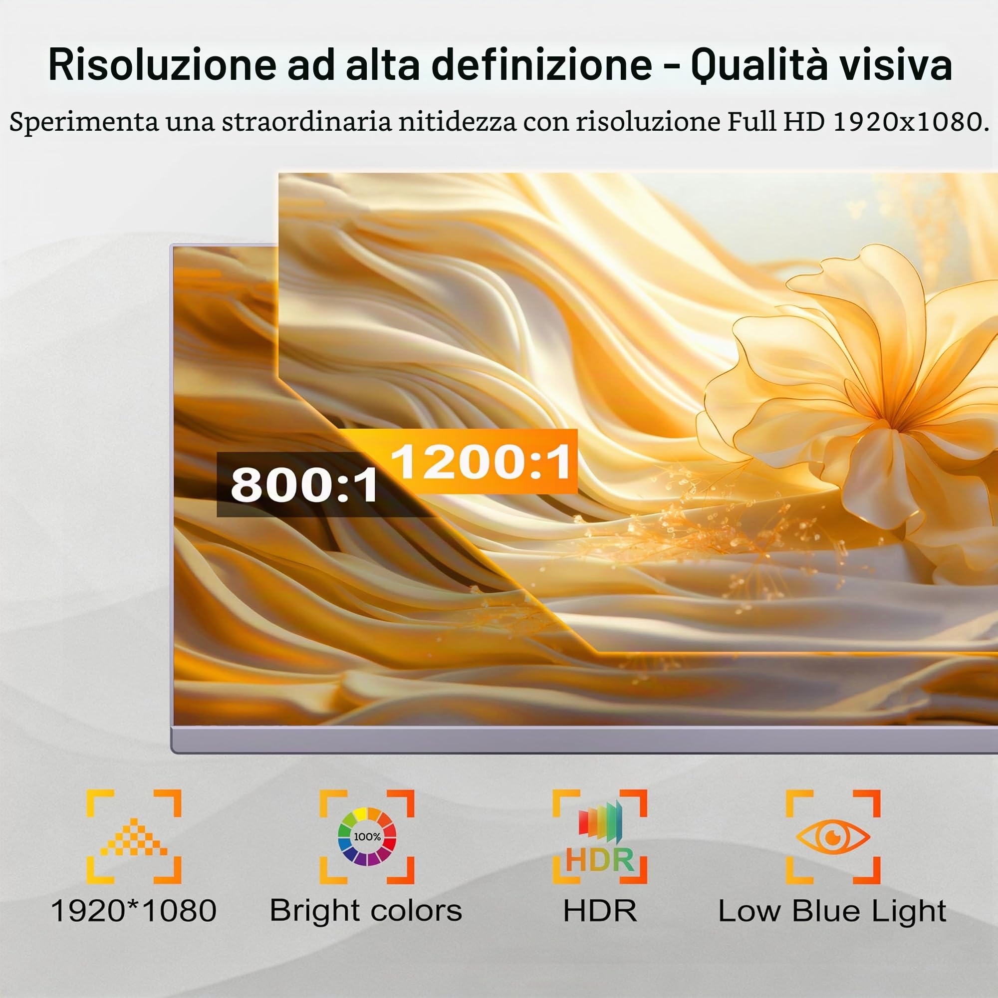 27 Pollici All in One PC Ryzen 5 7640HS (fino a 5.0GHz) 6 Core Processore Computer All in One 16GB RAM 512GB SSD con Webcram WiFi6 Bluetooth5.3 Wired Keyboard & Mouse