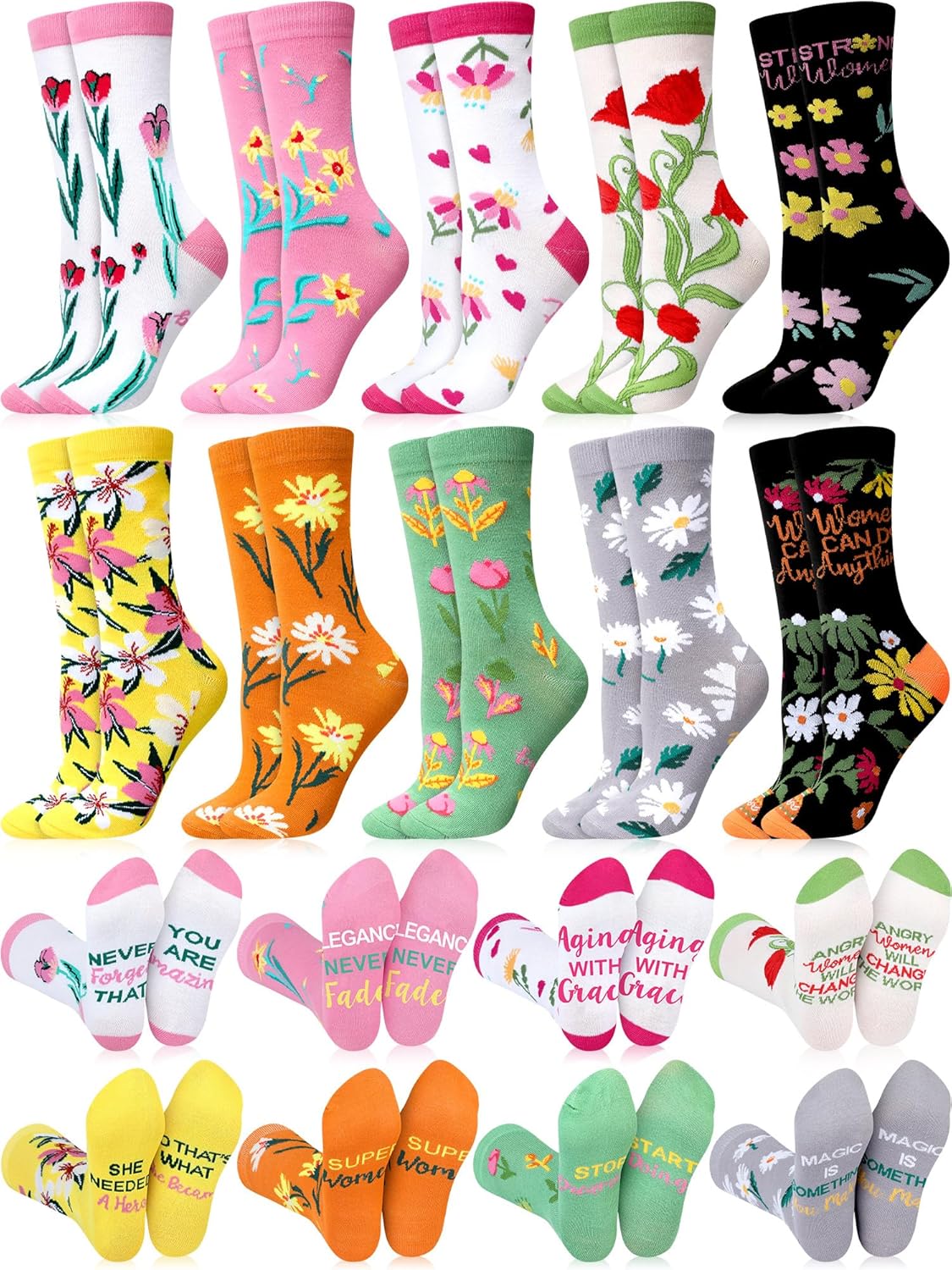 Cutecrop 10 Pares Calcetines Florales Mujer Regalo