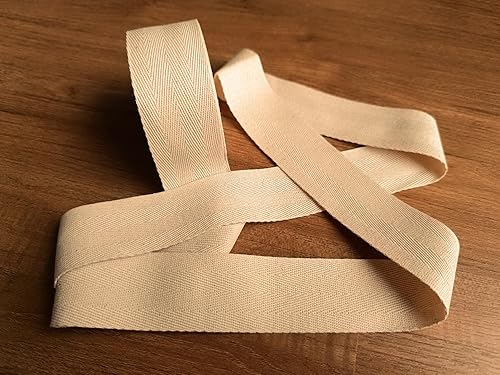 Miniatura 5 de Cinta de sarga de algodón de 1.5 pulgadas x 5 yardas, cinta de espiga de espiga natural, cinta de bies beige natural, cinta, encuadernación ideal