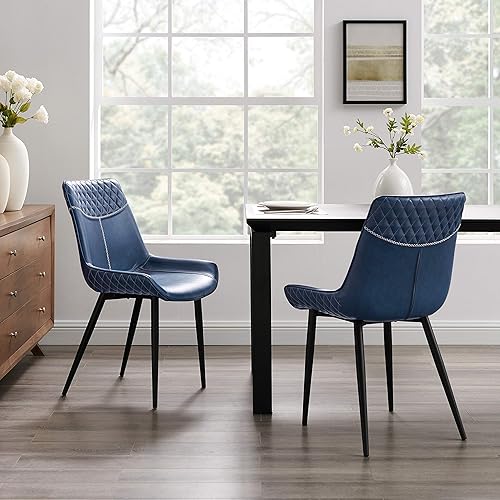 Miniatura 7 de Linon Home Decor Products Linon Maisy Juego de 2 sillas de comedor azules, azul marino