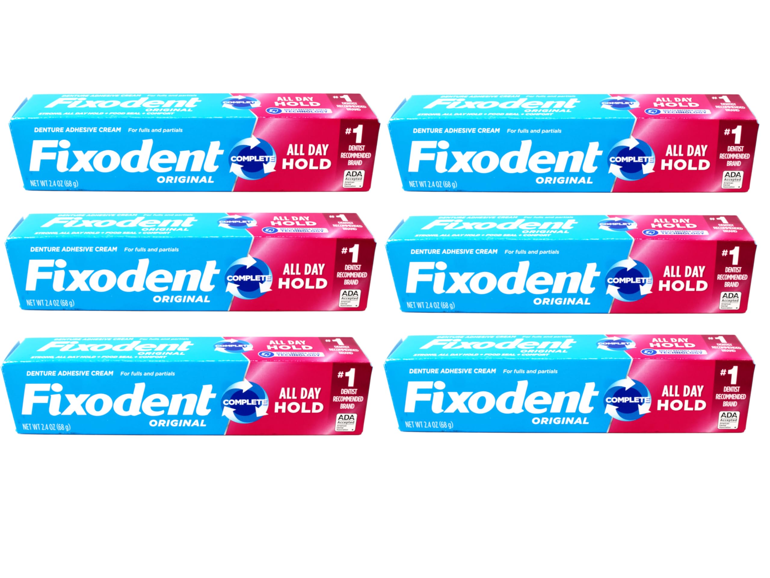 Fixodent Cream Size 2.4z Fixodent Denture Adhesive Cream Original 2.4 Ounce (Pack of 6)