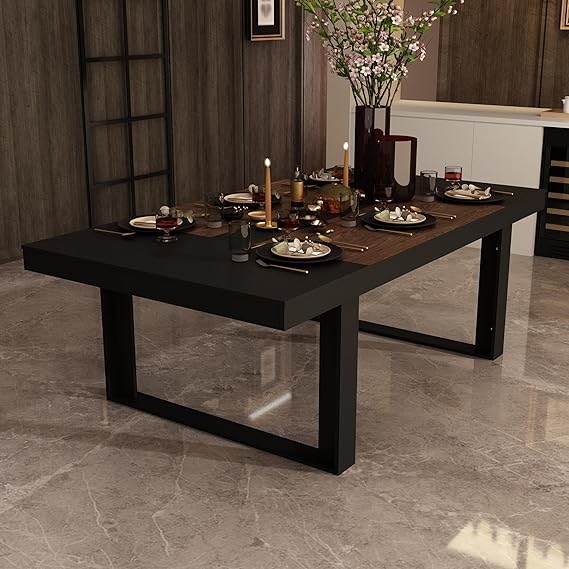 Amazon.com - WOODTIME 86.6" W Dining Table for 8-10 People, Versatile ...