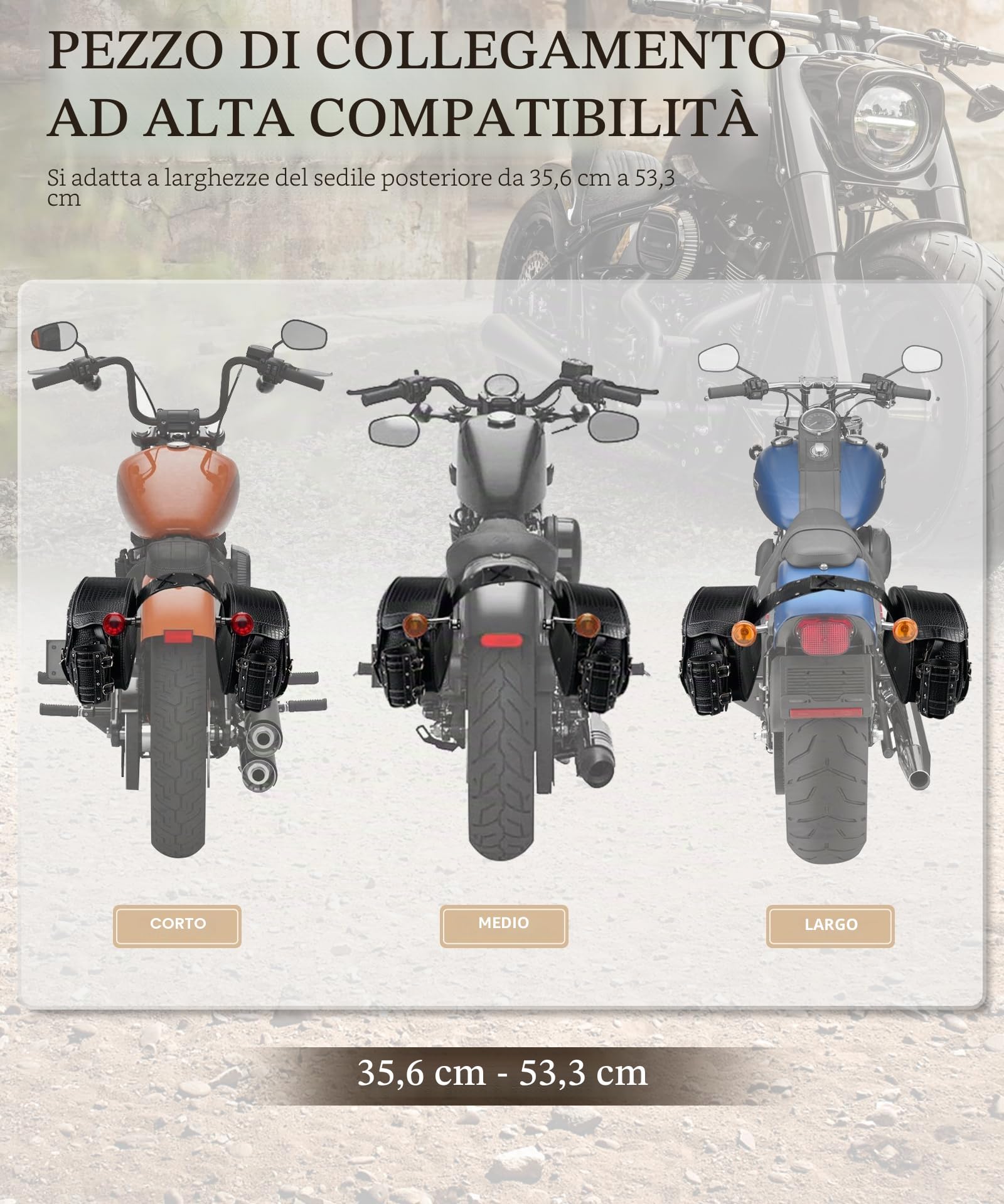 NICECNC Borse da sella in pelle per moto, 35L Borse da sella di grande capacità Borse laterali per moto con portabicchieri, compatible with Sportster Softail Dyna Shadow Road King universale, 2PCS
