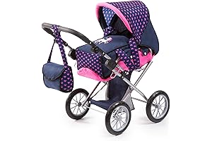 American Girl Design Baby Doll City Star Pram in Polka Dots, Blue/Pink