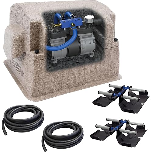 Airmax PondSeries PS20 Aeration System, Pond & Lake Aerator, Aerate Ponds & Lakes up to 2 Acres, Quiet & Energy Efficient Compressor, Maximum Water Circulation, 2 Air Diffuser Kit, 115v