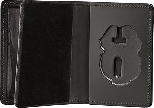 Perfect Fit LEOSA Credential Army MP Military Police Badge and ID Case Hidden Badge Bi-Fold Style Wallet (Cutout DK-464) Black Leather