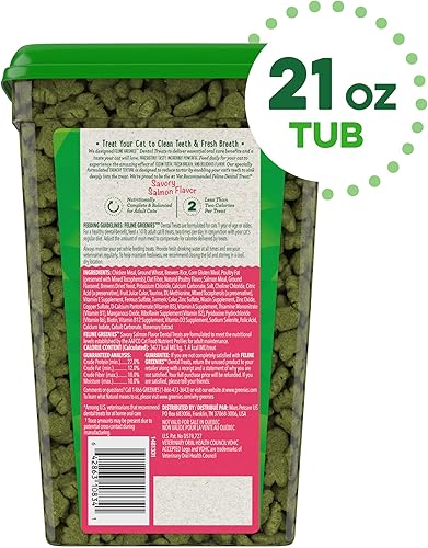 Miniatura 2 de Greenies Feline Adult Natural Dental Care Cat Treats Sabor Salmón Sabor, 21 oz. Bañera