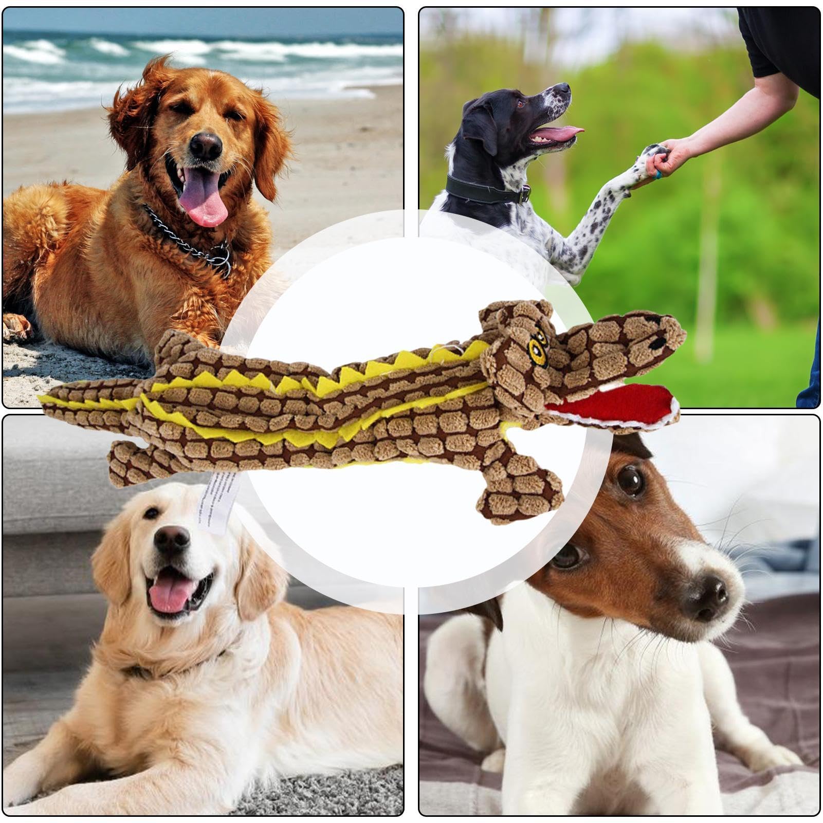 Giocattolo Cigolante Per Cani A Forma Di Coccodrillo | Peluche Per Masticare E Allenare I Denti