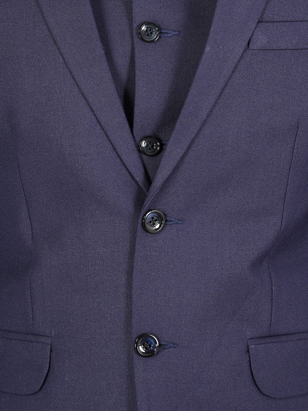 WINTAGE Mens Polyester Cotton Plain Blue Three Piece Suit : 38/ S 2