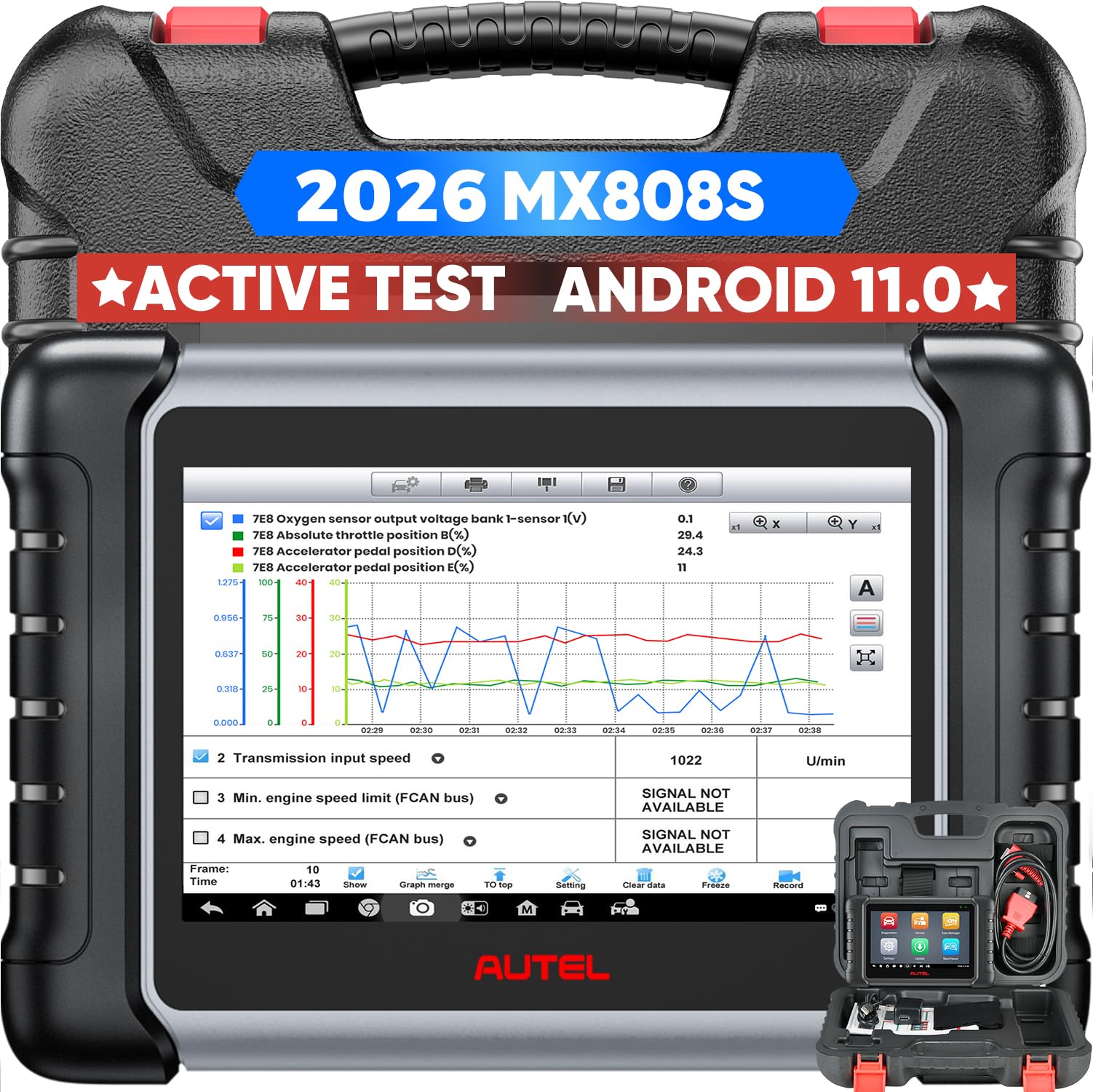 Scanner MaxiCheck MX808S, 2026 Full Bidirectional Diagnostic Tool as MK900BT MK808BT PRO, Function as MK900 MX900, New Ver of MaxiCOM MK808S, 3K+ Active Test, 28+ Service, OE All Sys, Android 11