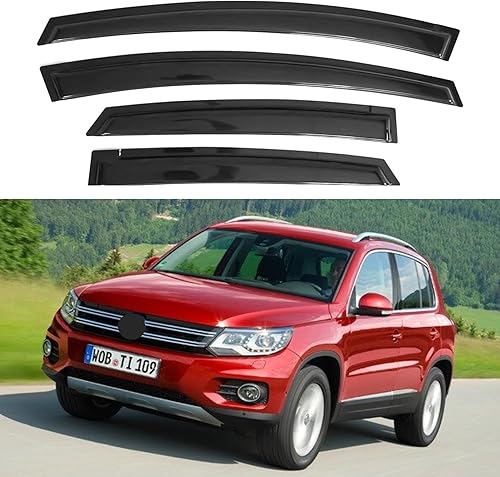 Miniatura 247 de IG - Visera para ventana de automóvil, protector contra la lluvia, el sol y el viento, con cinta adhesiva, deflector extraduradero para ventana