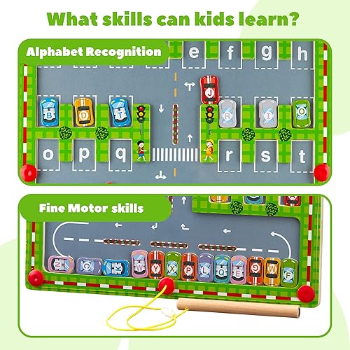 Miniatura 3 de BUSLIK - Rompecabezas de letras de tablero magnético del alfabeto  Juguetes de aprendizaje ABC para niños, juguetes educativos Montessori preescolar