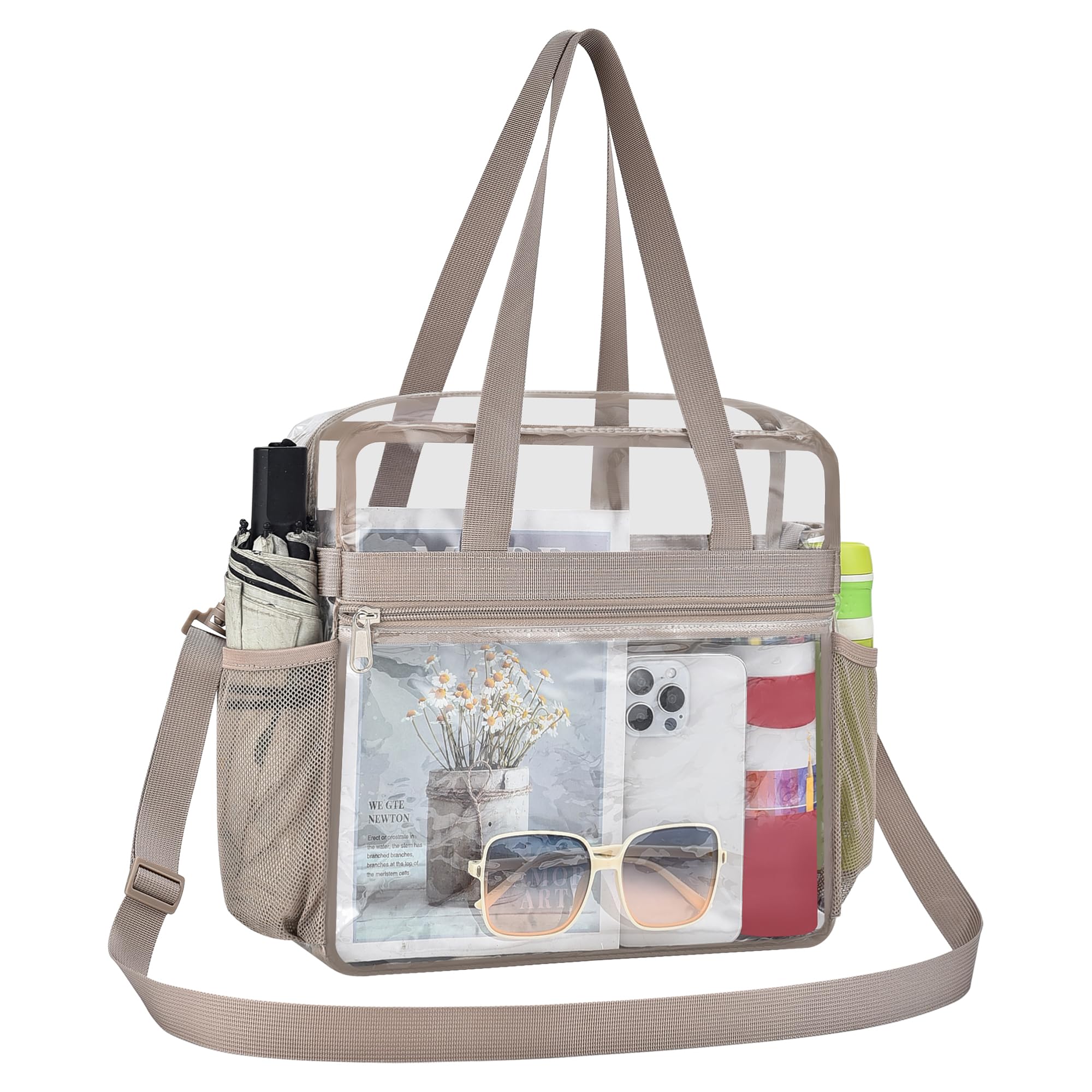 Oraben Clear Tote Bag Clear Bag Stadium Approved 12x6x12 Stadium Bag for Work, Sports Games,Gym