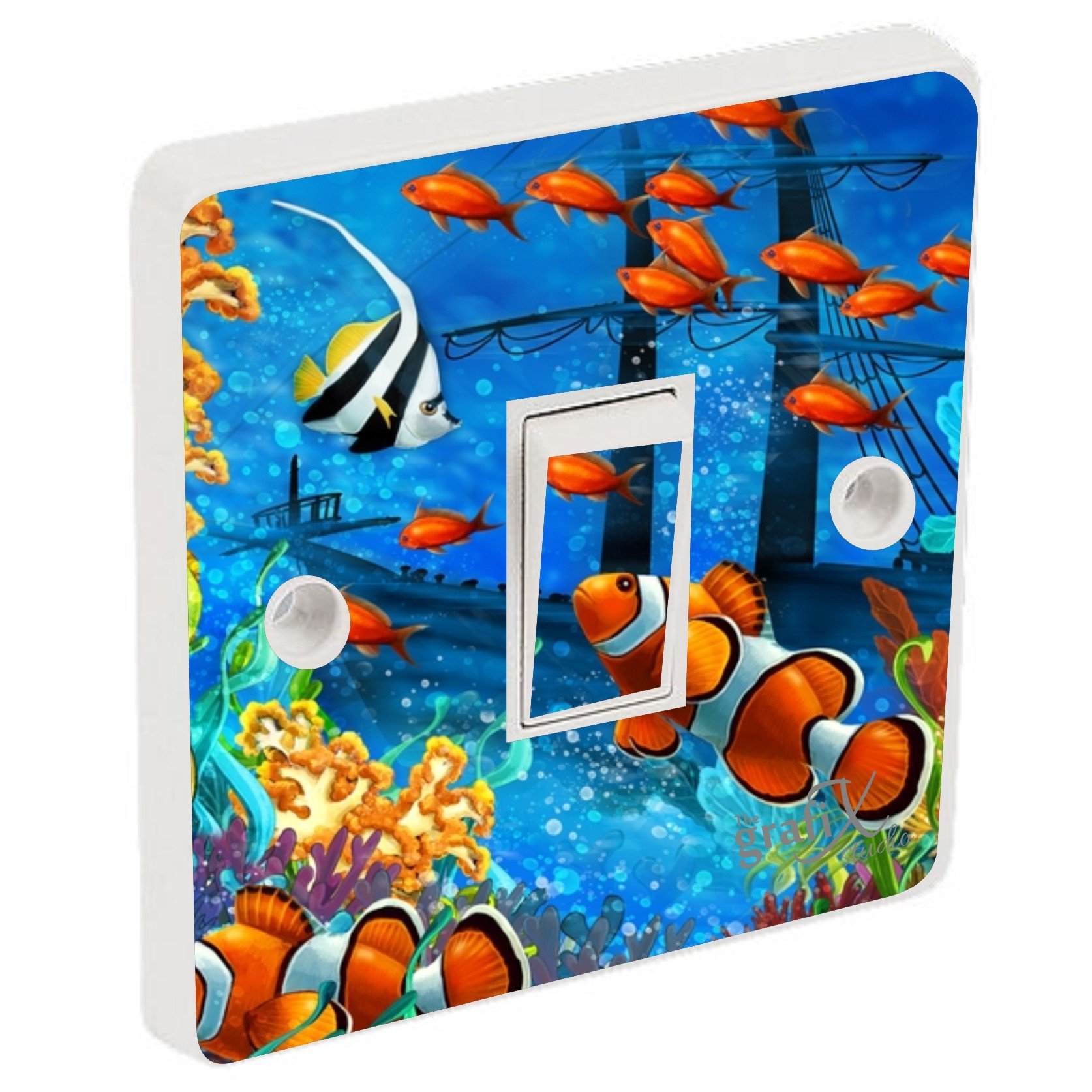 The Grafix Studio Orange Fish Light Switch Sticker Vinyl/Skin Cover, Sw73