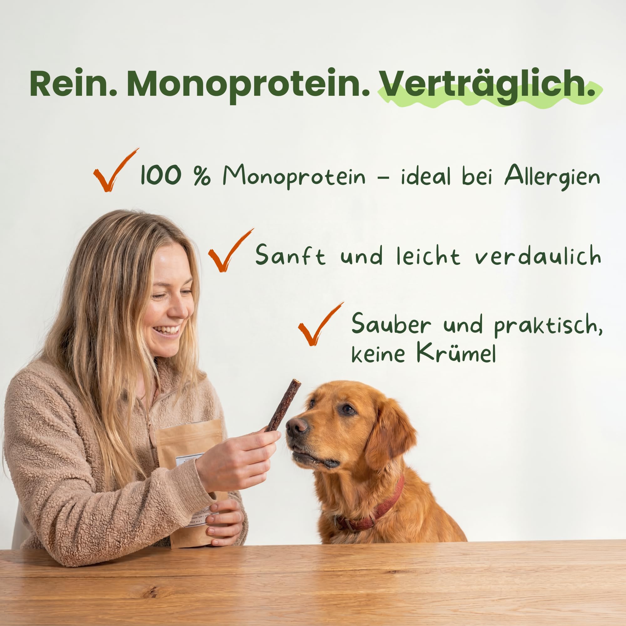 Cigarros para perros de pollo – 20 unidades (12 cm) – Hipoalergénico y sin cereales – monoproteína, 98% carne muscular, carne de pollo secado al aire