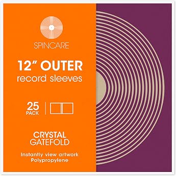 Spincare 25 x 12 Inch Crystal Gatefold Vinyl LP Record Cases Super Clear Polypropylene Flip Cover Cases For Single & Double LPs Acid-free Plastic Protective Cases