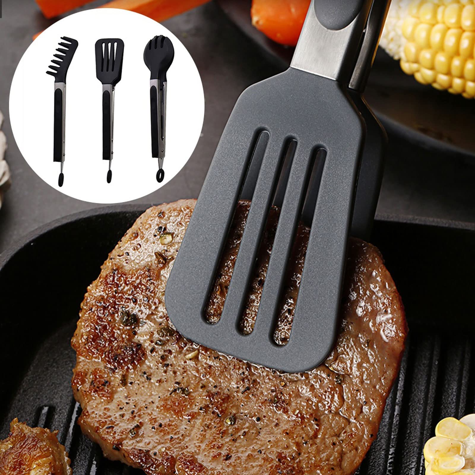 Pinza da Cucina 1pc Antiscivolo con Blocco dei Denti Resistenza alle Alte Temperature Clip per tagliatelle da Cucina Pinza per servire Cibo(C)