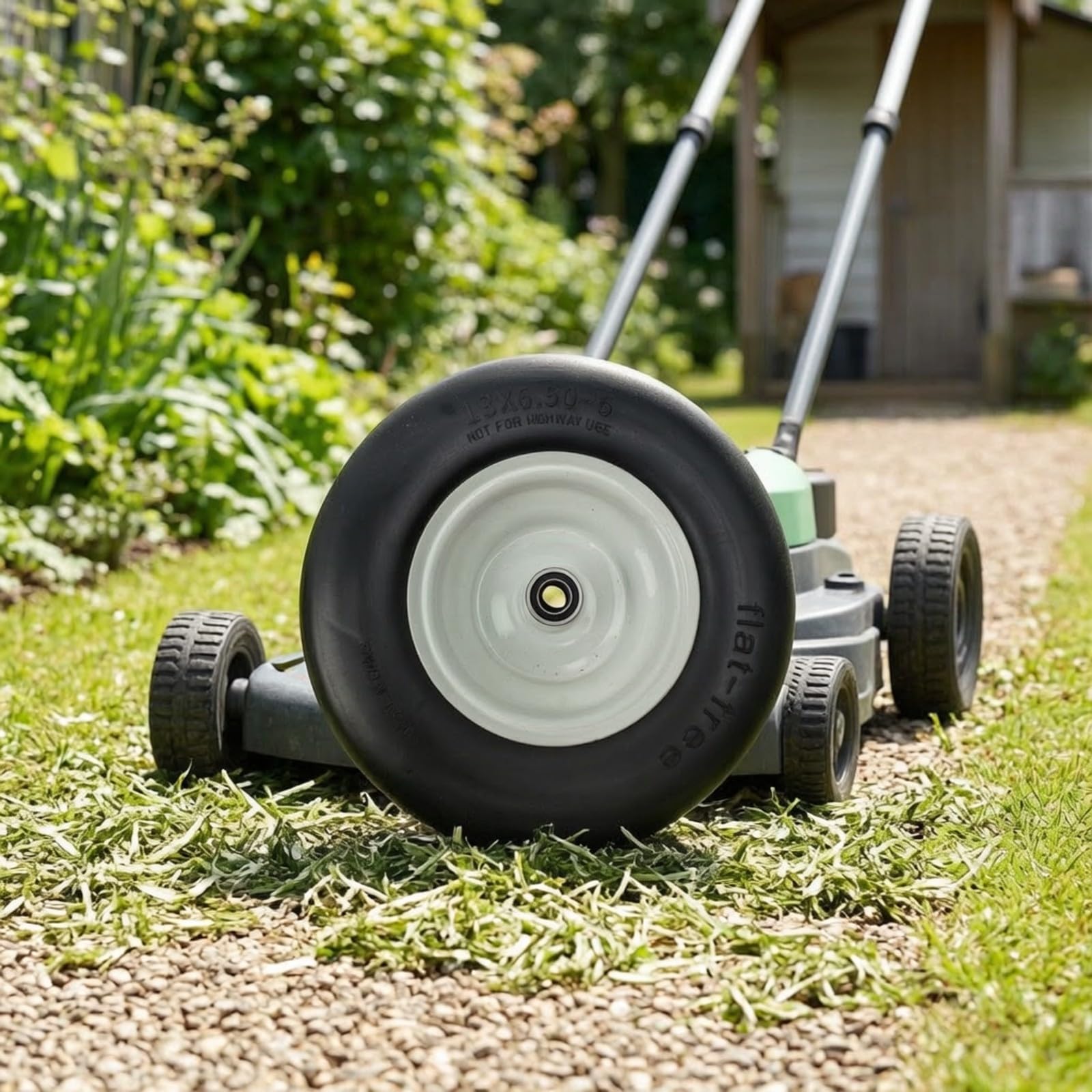 Neumático Sólido sin Cámara | Diseño Antipinchazos, Resistente Al sgaste, Neumático con Llanta Acero, Agricultores