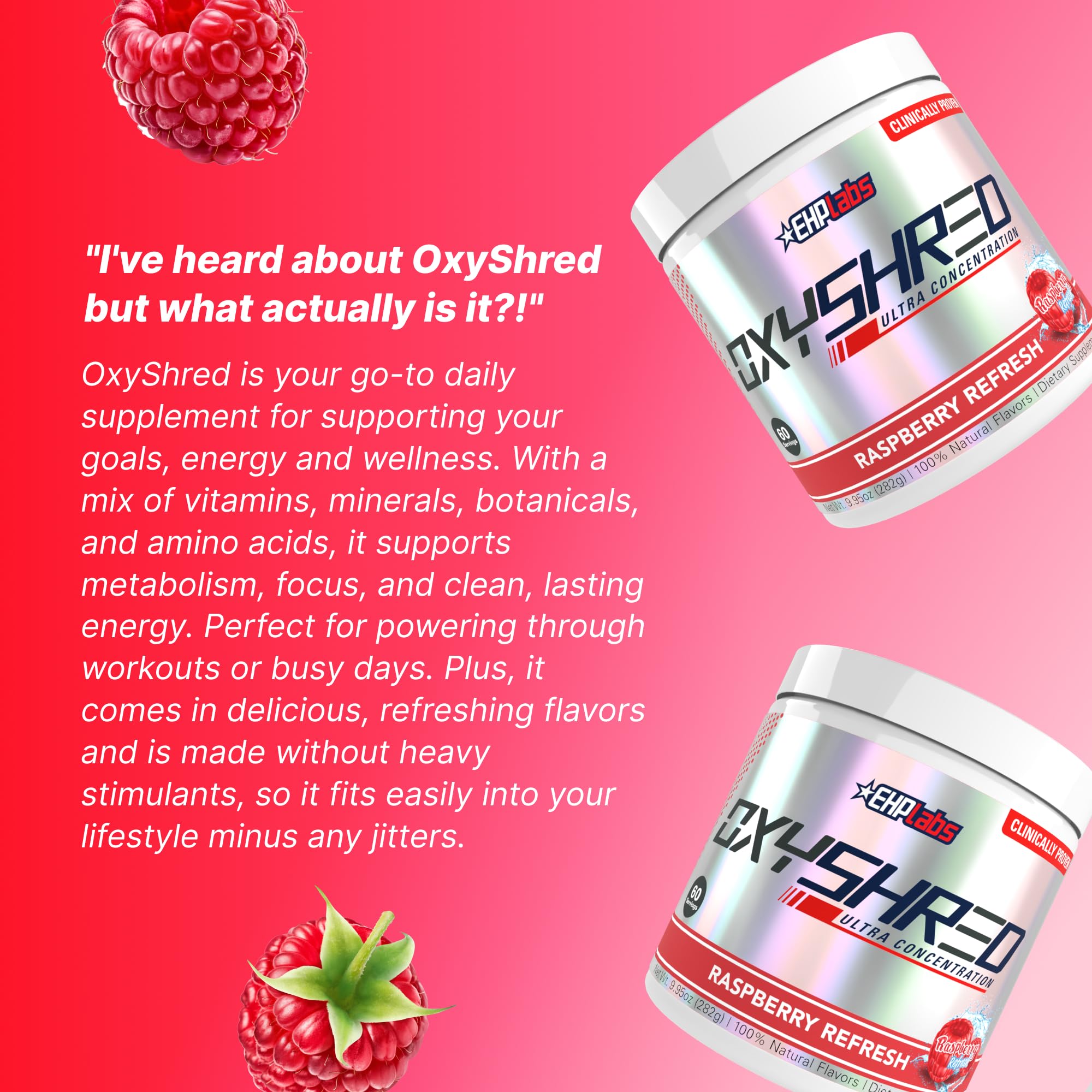 l carnitine oxyshred EHP LABS OxyShred Pre Workout Powder with L Glutamine & Acetyl L Carnitine,  Energy Boost Drink - Cosmic Blast, 33 Servings main image 0