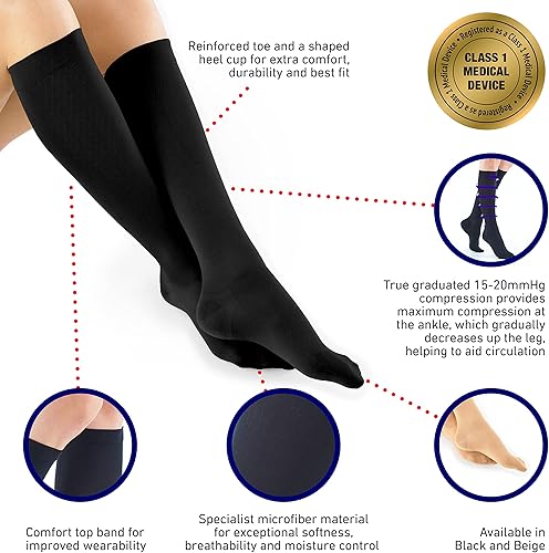 Miniatura 2 de Calcetines de compresión Neo G Travel para mujer - Energizantes piernas cansadas y doloridas. Compañero de vuelo perfecto, ideal para largos