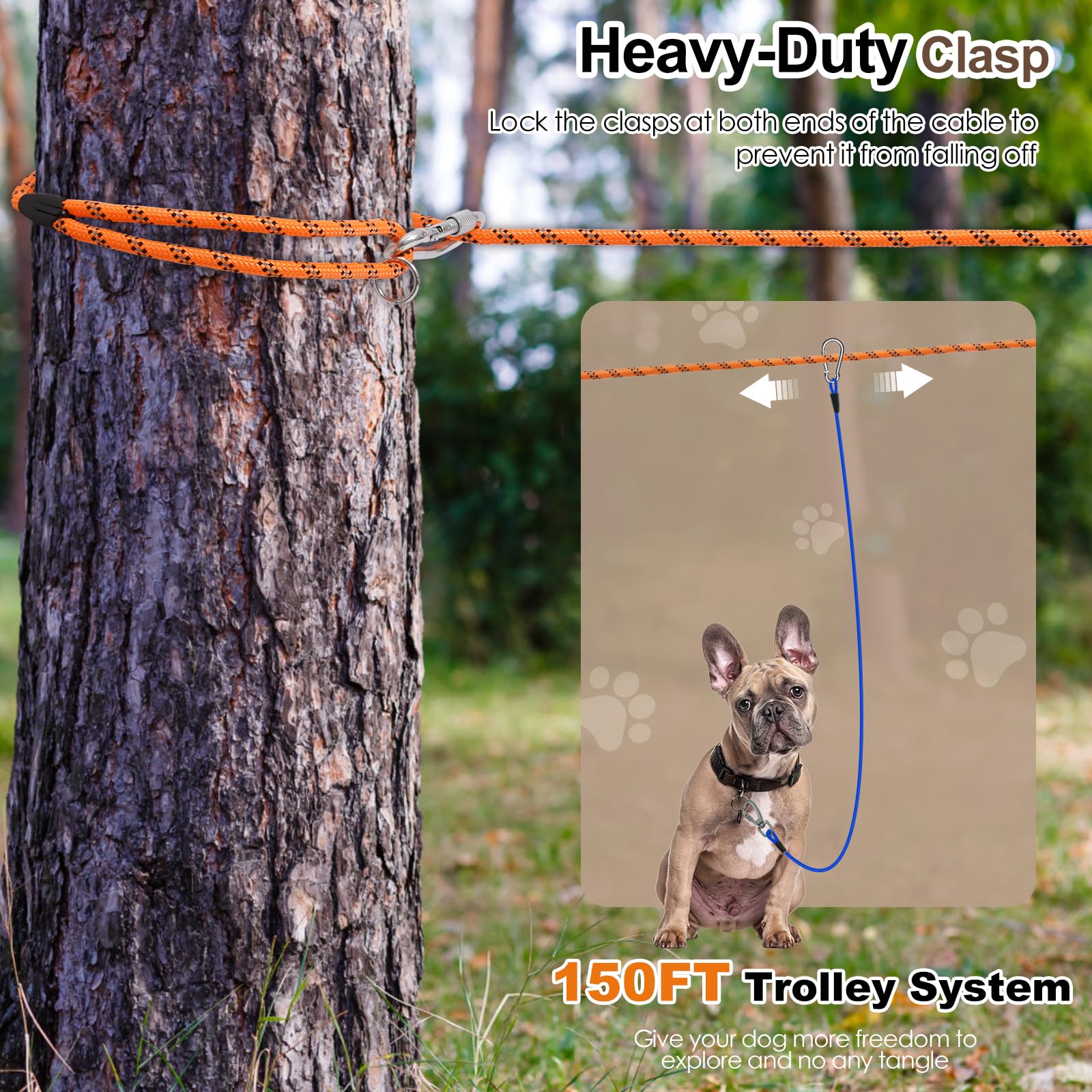 Best Dog Trolleys Dog Runner For Yard,Anti-Shock Dog Trolley