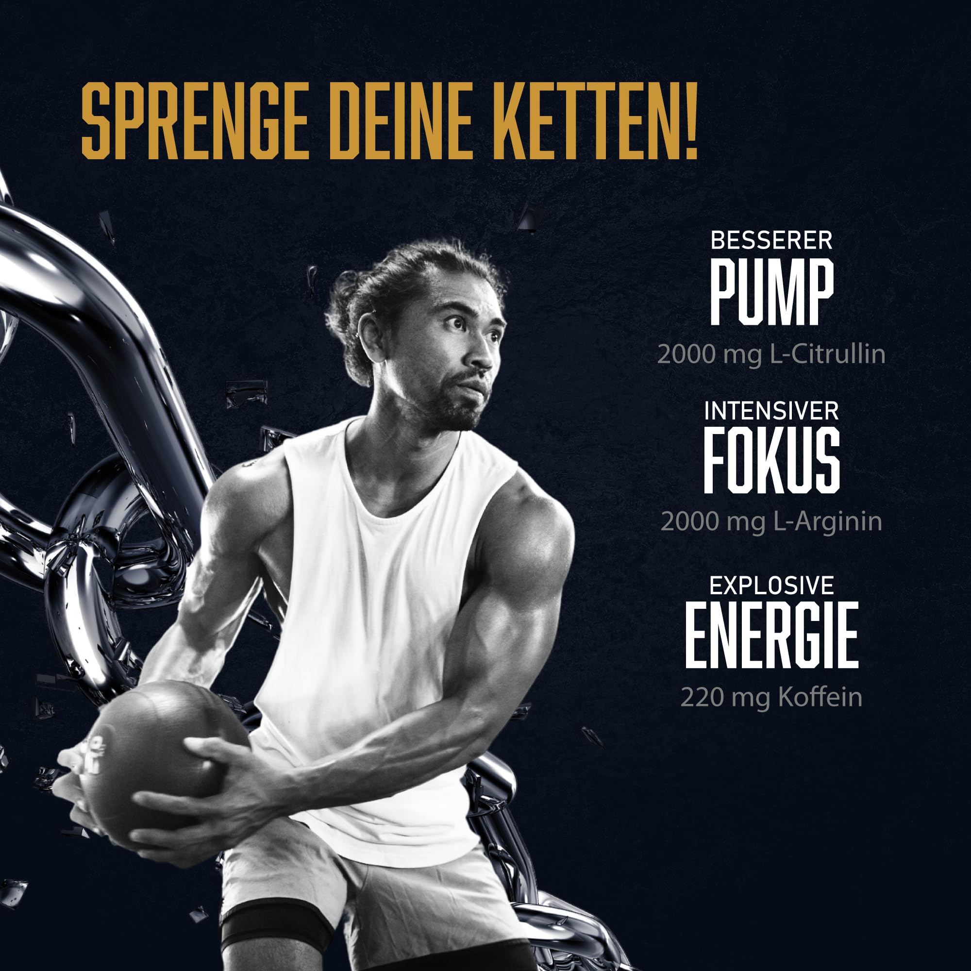 UNCHAINED Pre Workout Booster mit Koffein | 400 g | Fitness Drink mit L-Arginin, L-Citrulin-Malat & Beta-Alanin | Preworkout Booster für 100% Fokus, Pump & Energy | Fresh Cherry