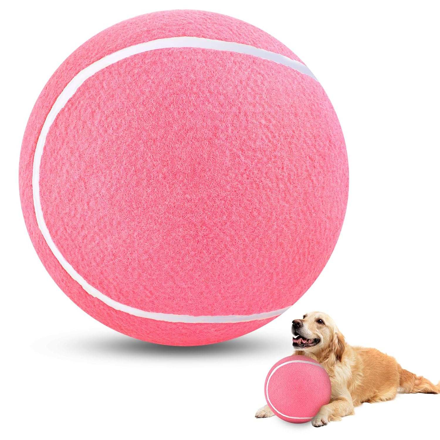HETOO Large Dog Tennis Balls 9 5 inch Pink Dog Toys- Giant Big Outdoor Dog Toys Balls- Dog