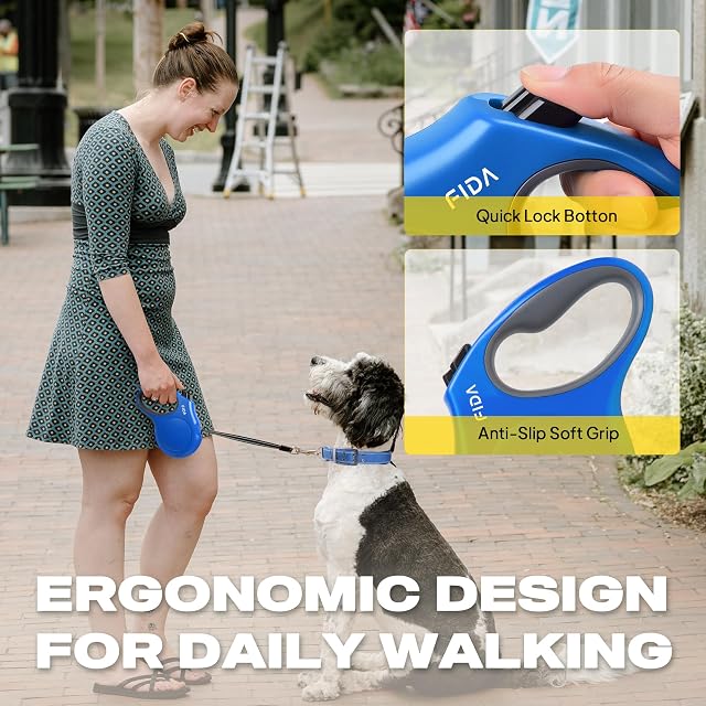 Foto 5 de 7 de Fida Correa retráctil para Perro, Correa Resistente de 5 m para Perros pequeños de hasta 12 kg, sin enredos