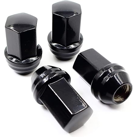 24-Pack Black 14x1.5 Open End Bulge Acorn Lug Nuts - For Aftermarket Wheels