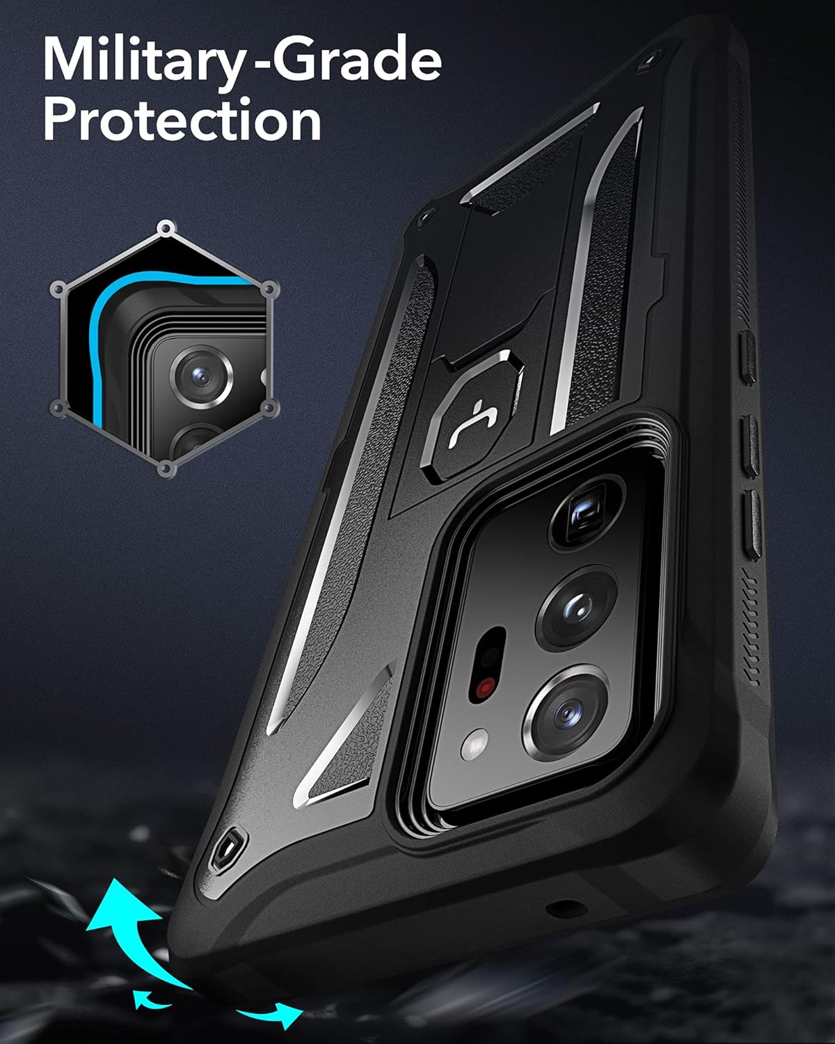 ❤ Crаzу Dеаlѕ YOUMAKER Samsung Galaxy Note 20 Ultra Case with Built-in Screen Protector & Kickstand Shockproof Full Body Rugged Protective Cover for Galaxy Note 20 Ultra 5G 6.9 inch - Black 🔥 Flаѕh Sаlе YOUMAKER Samsung Galaxy Note 20 Ultra Case with Built-in Screen Protector & Kickstand Shockproof Full Body Rugged Protective Cover for Galaxy Note 20 Ultra 5G 6.9 inch - Black