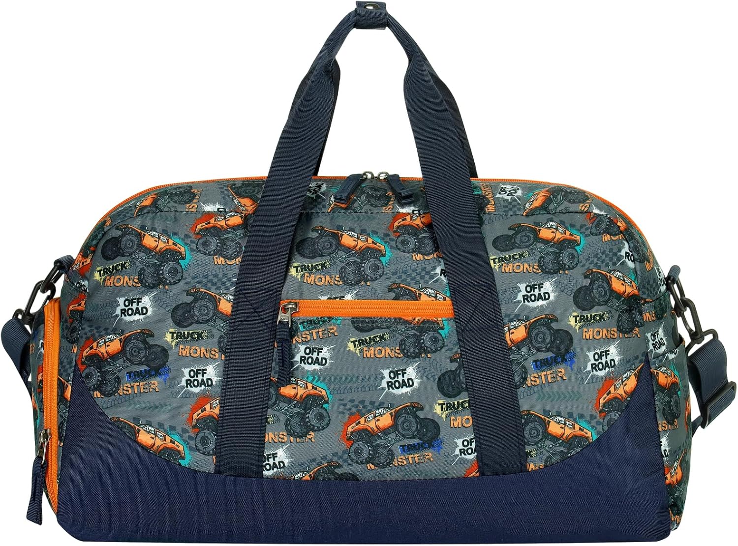 Choco Mocha Kids Duffle Bag Boys - Monster Truck Weekender Overnight Bags for Travel Gym Sleepover Bag Boy Age 9-12 6-8 Orange - Image 6