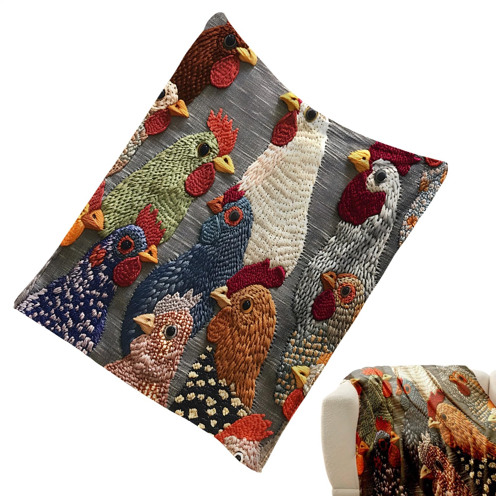 Couverture portable en flanelle poulet le cadeau parfait de pendaison de crémaillère