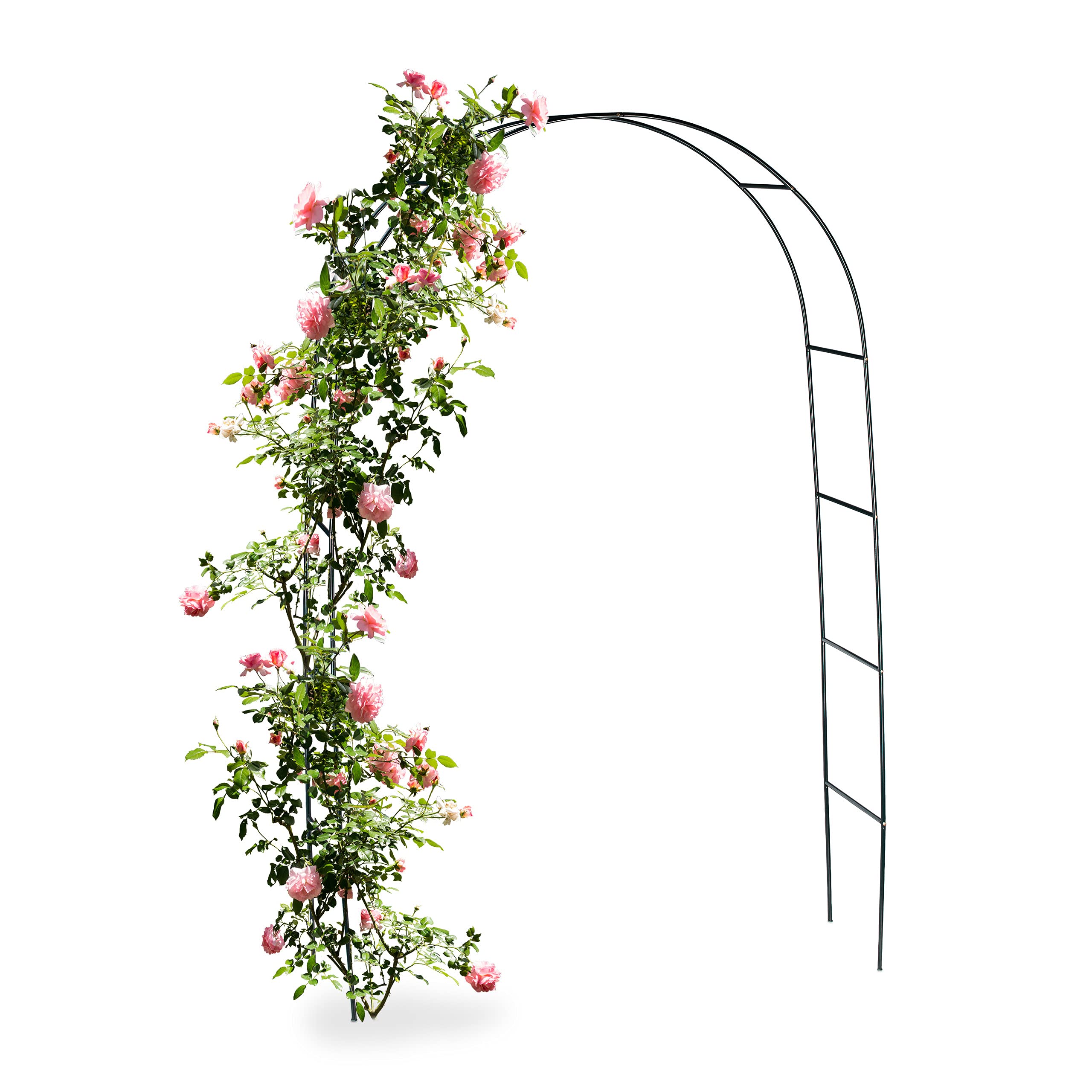 Relaxdays Arco per Rose, Rampicanti, Decorazione da Giardino, Sostegno per Piante, Supporto in Metallo, 240 cm, Verde