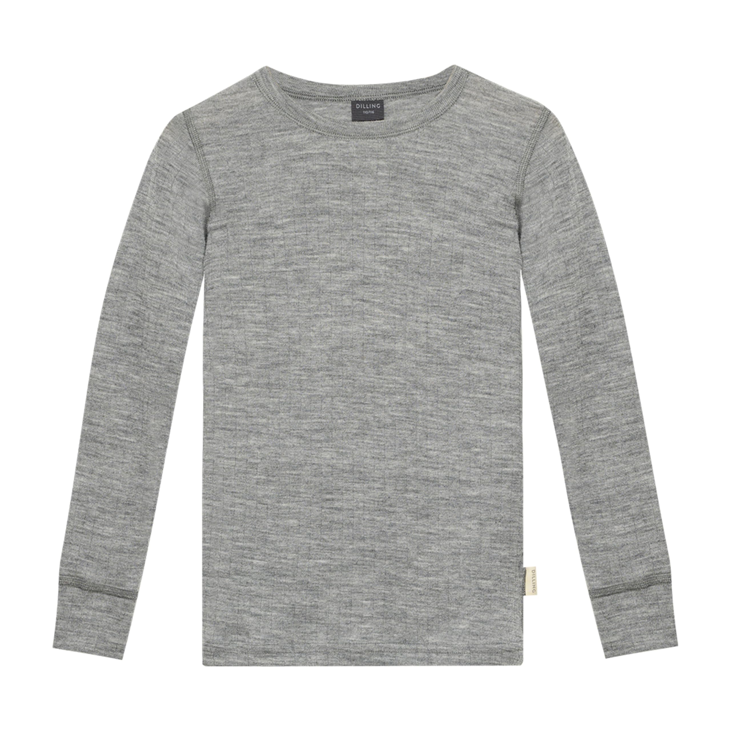 Dilling Grey Melange Ribbed Children's Sweater - Organic Merino Wool 3-4 Years