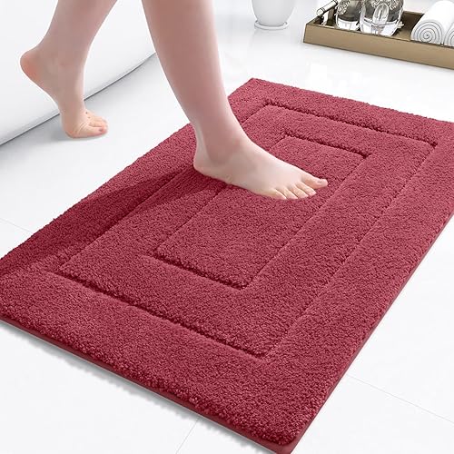 Miniatura 142 de Buganda Alfombras de baño, 24" x 16", Alfombras de baño de microfibra suaves y absorbentes, Alfombra de ducha esponjosa antideslizante, Alfombras de