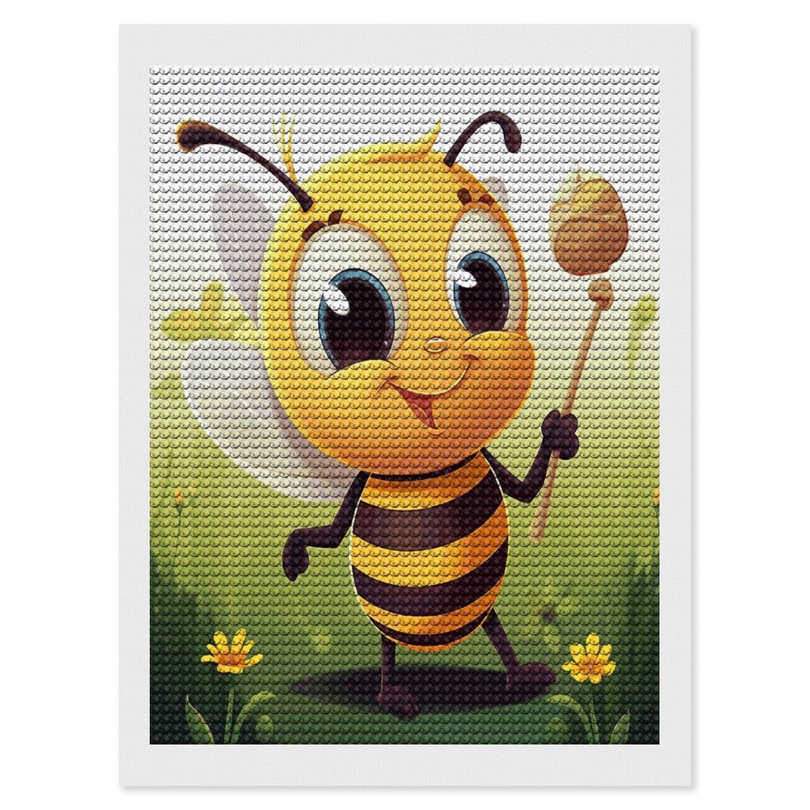 FekiLoot Diamond Art Kits for Adults, DIY 5D Honey Beem Diamond Painting Kits for Beginners, Full Round Drill Diamond Dots Painting Gem Art Crafts for Home Wall Decor & Gift 12"x16"