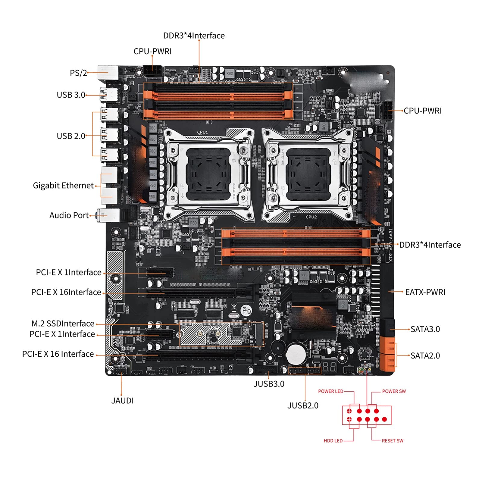 Scheda Madre X79 ATX LGA2011 Per Intel Core I3/i5/i7/Xeon - DDR3, 4 Slot - Foto 2