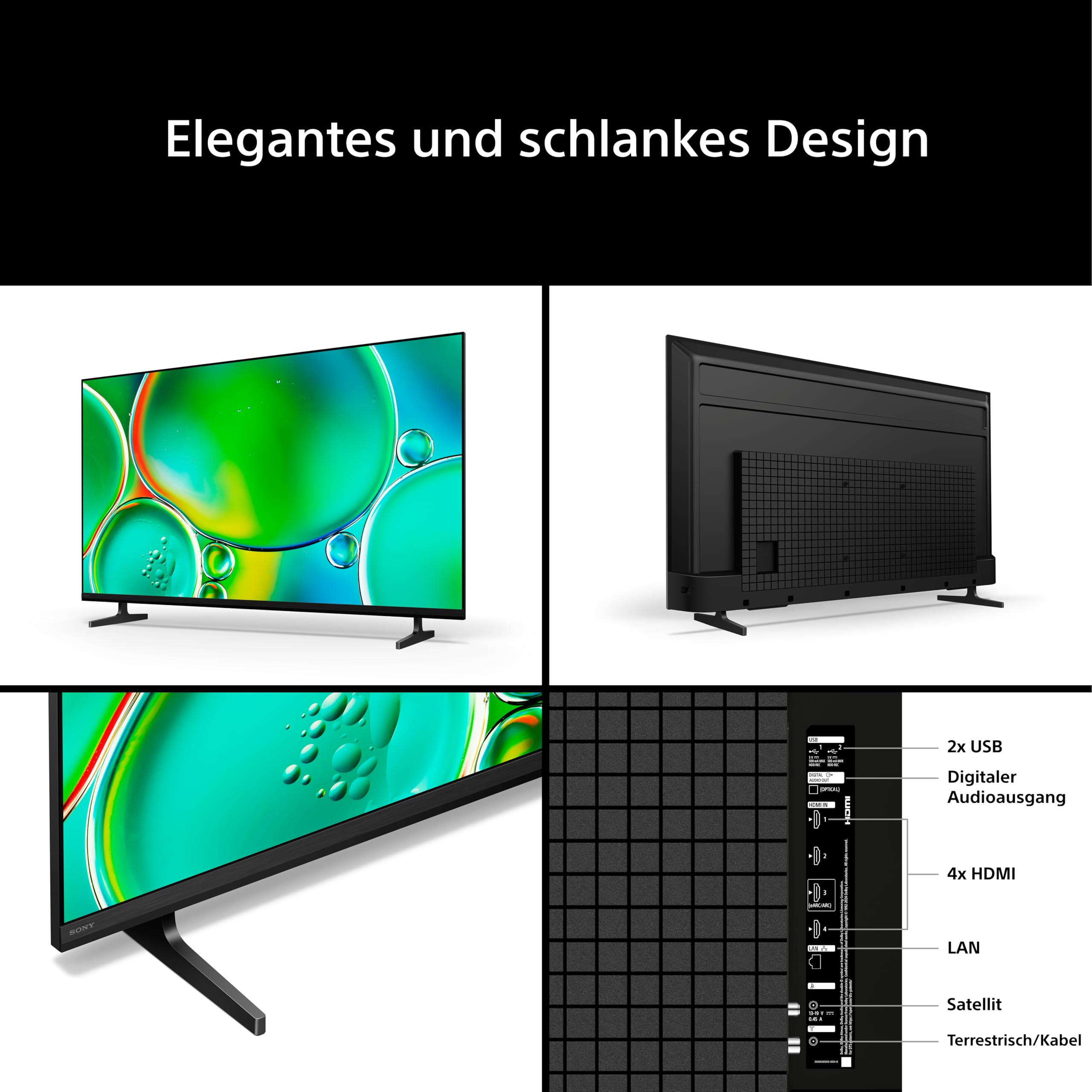 Sony BRAVIA 2 II 43 Zoll Fernseher, 4K Smart TV (Google TV), X1 Prozessor, 4K-Upscaling, Fernseher mit Dolby Atmos und DTS:X, PS5-Kompatibilität, 43S20M2, Modell 2026