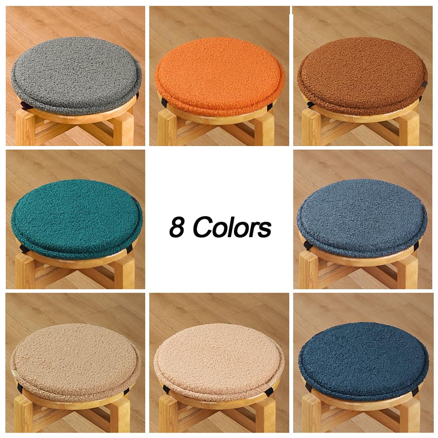 Cuscini Rotondi for Sedie 1/2/4 Pezzi, 3cm Spessore Imbottitura, Cuscino Tondo for Sala da Pranzo, Cucina, Ufficio, Giardino e Terrazza - Interno/Esterno(2,Set of 4:45cm/18in)