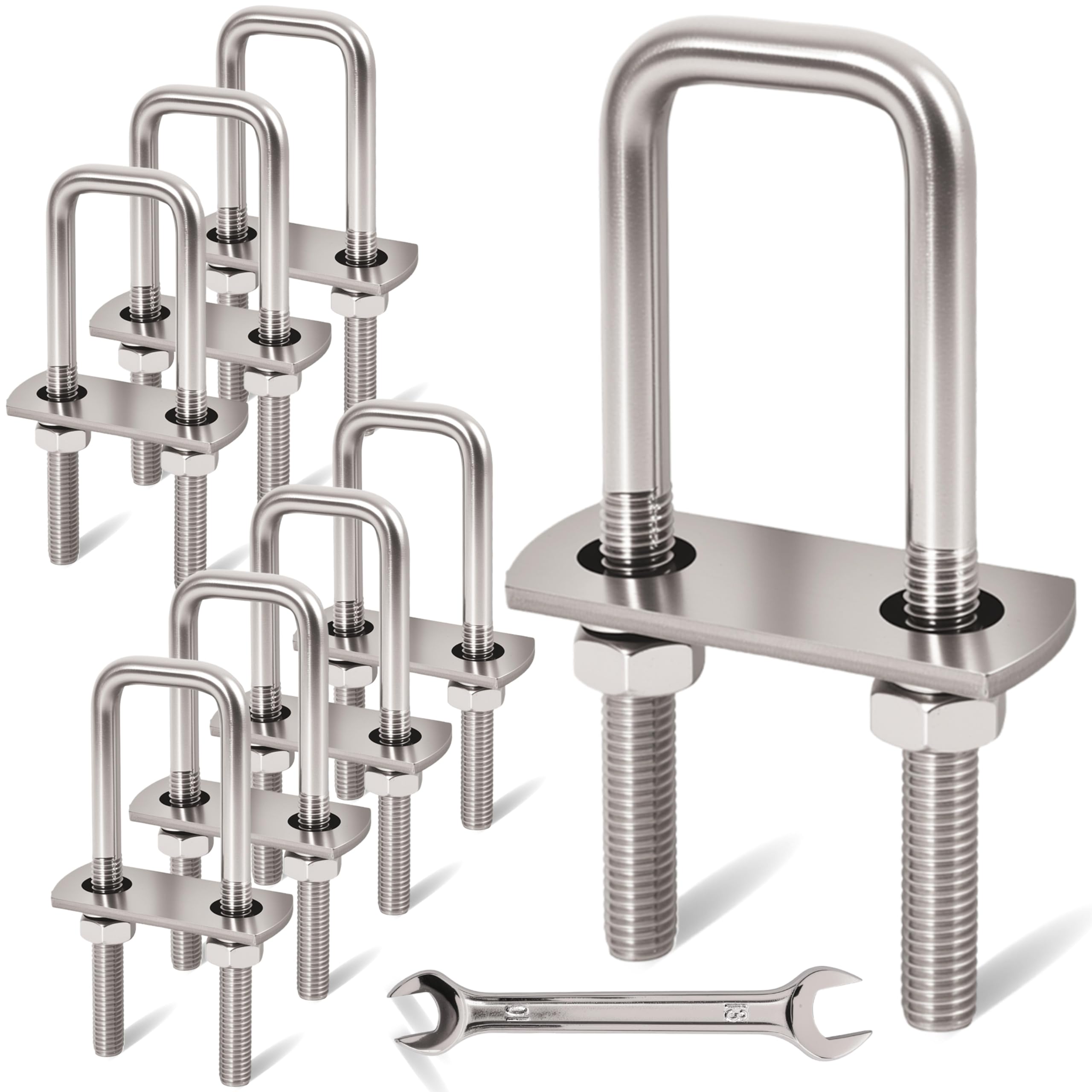 M8 Stainless Steel U-Bolts - 4 Pack -17